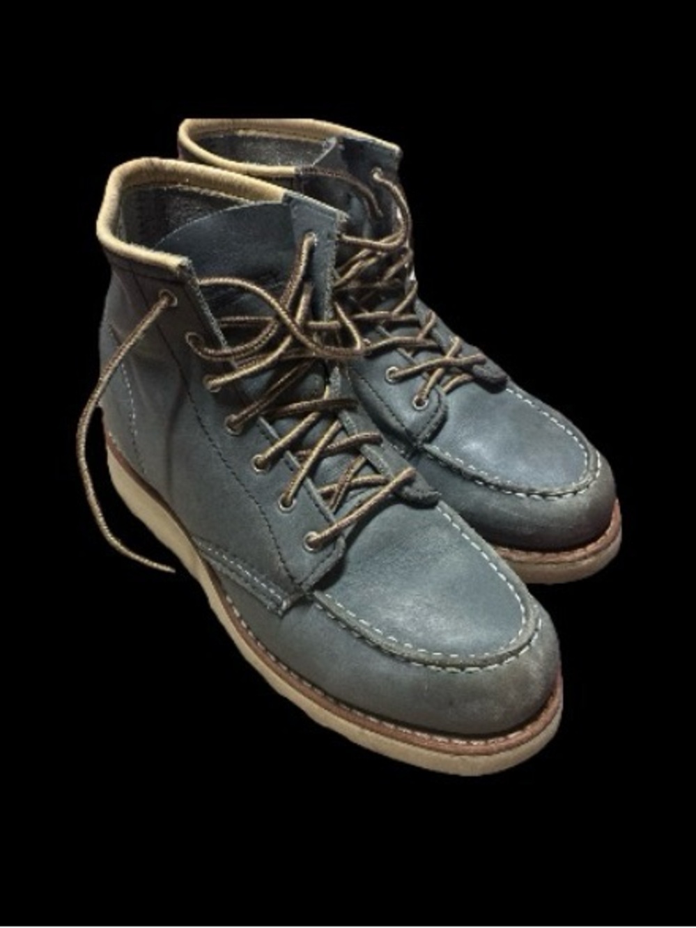 Red Wing Shoes Women's MocToe-Style Boots in Gray Blue